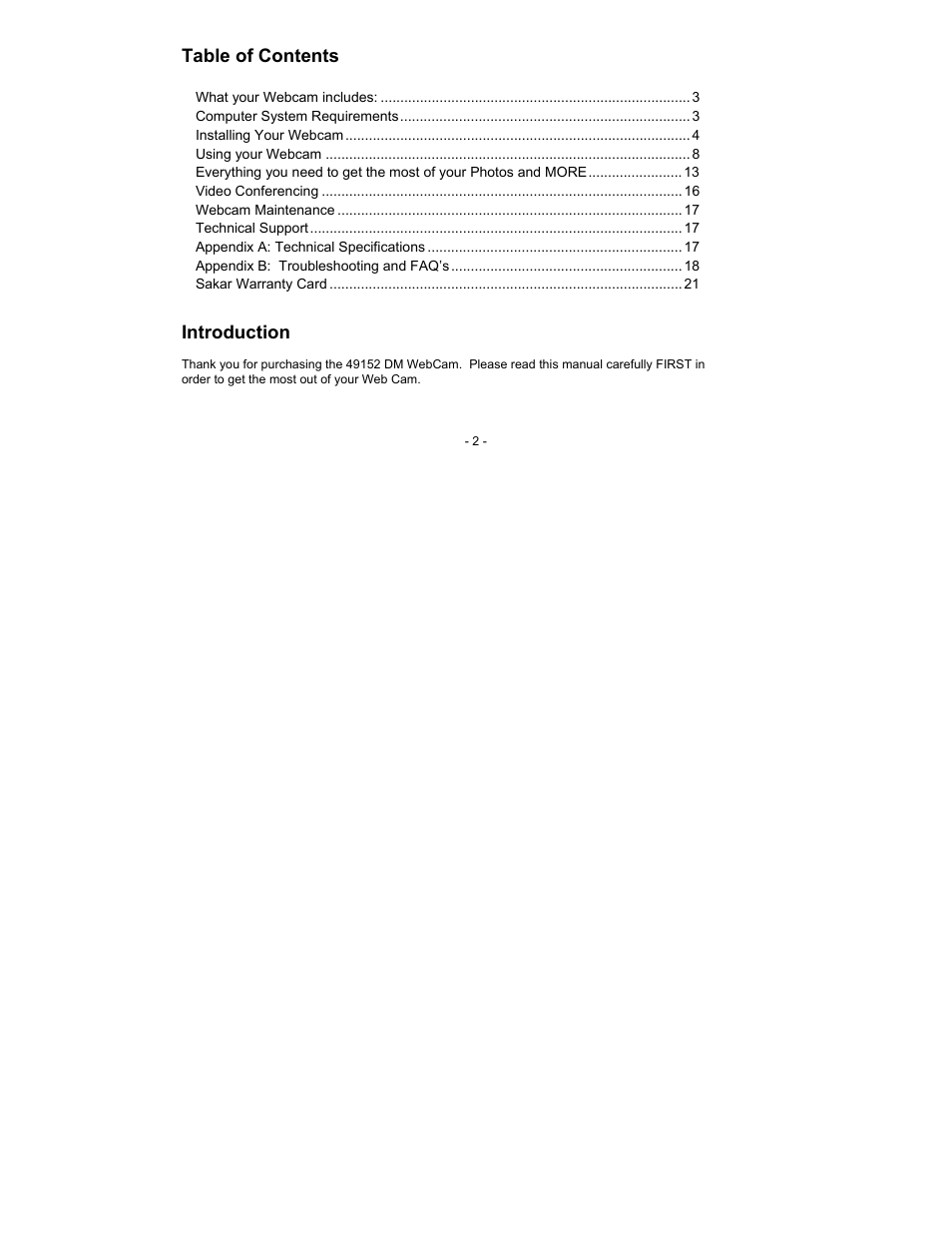 Sakar 49152 DM User Manual | Page 2 / 22