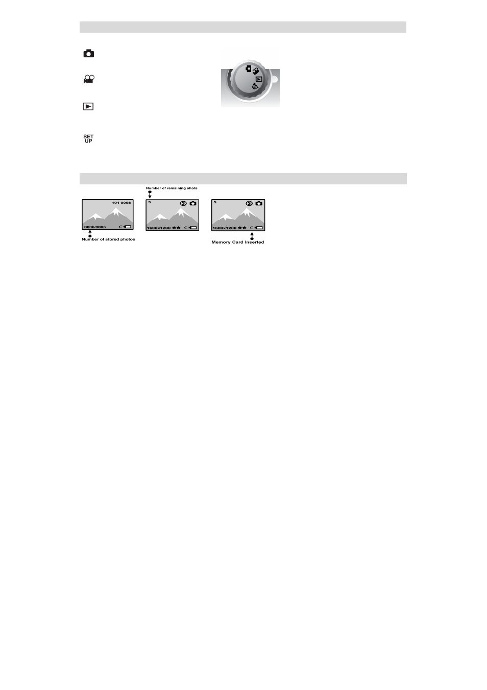 The mode dial, Icons on the lcd screen | Sakar Digital Concepts 57483 User Manual | Page 6 / 38