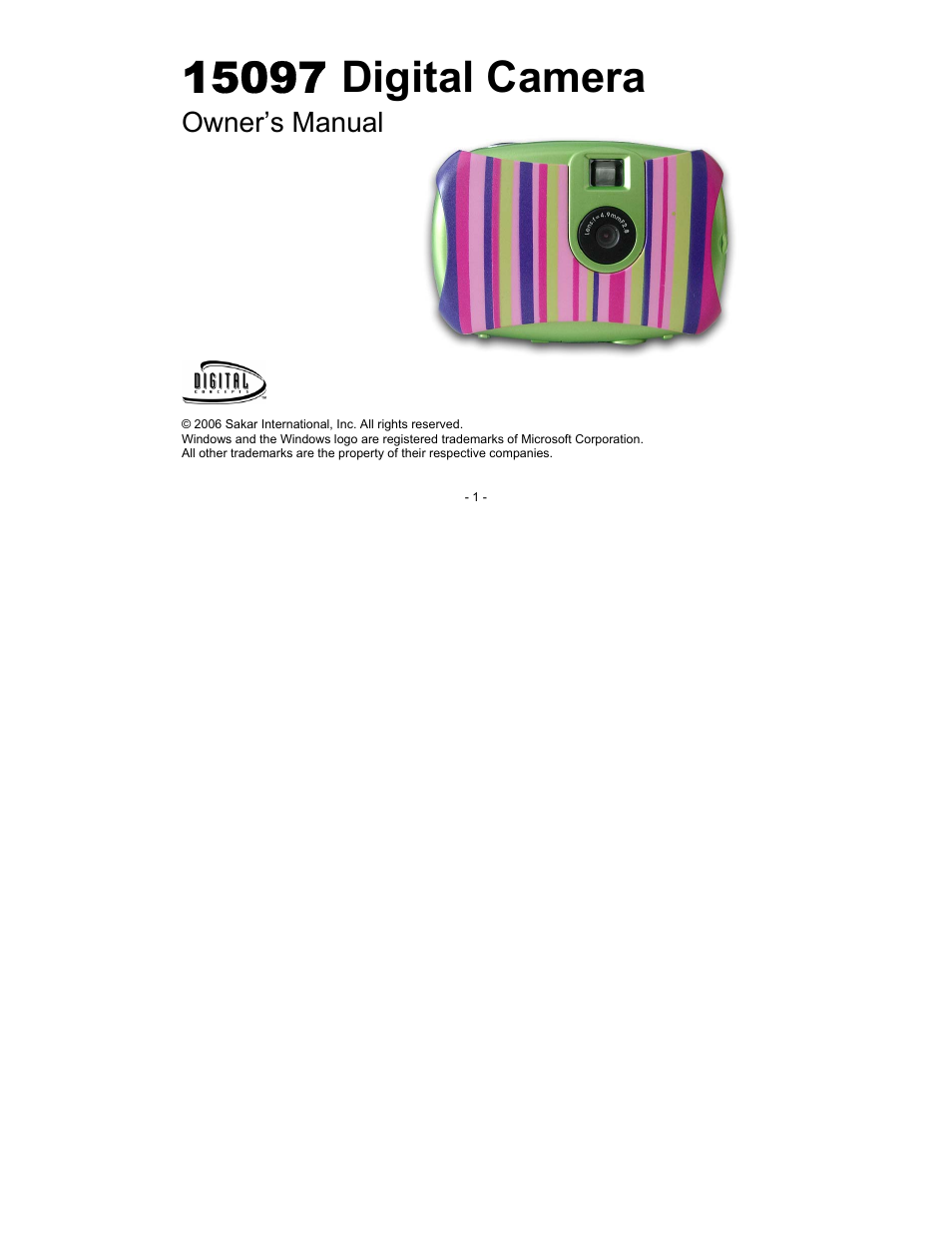 Sakar 15097 User Manual | 25 pages