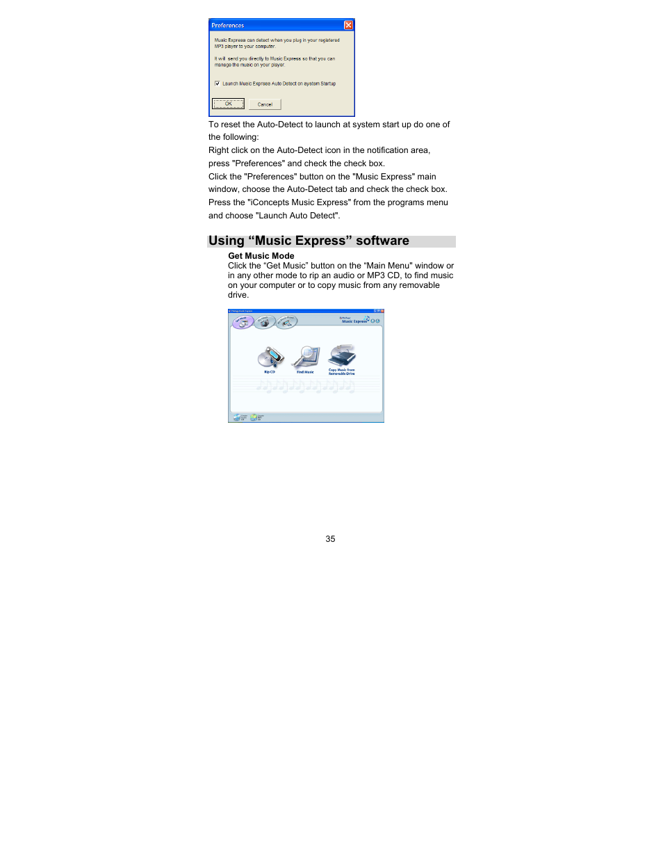 Using “music express” software | Sakar 44090 User Manual | Page 35 / 46