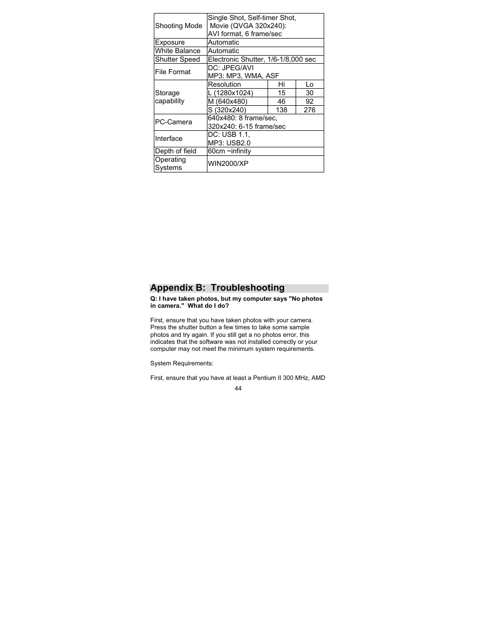 Appendix b: troubleshooting | Sakar 44090 User Manual | Page 44 / 46