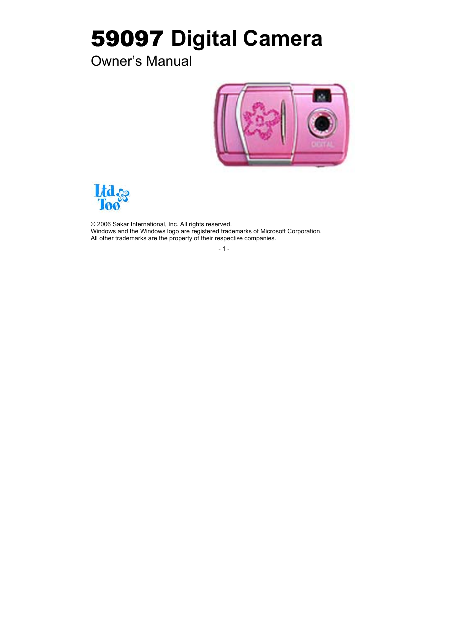 Sakar 59097 User Manual | 24 pages
