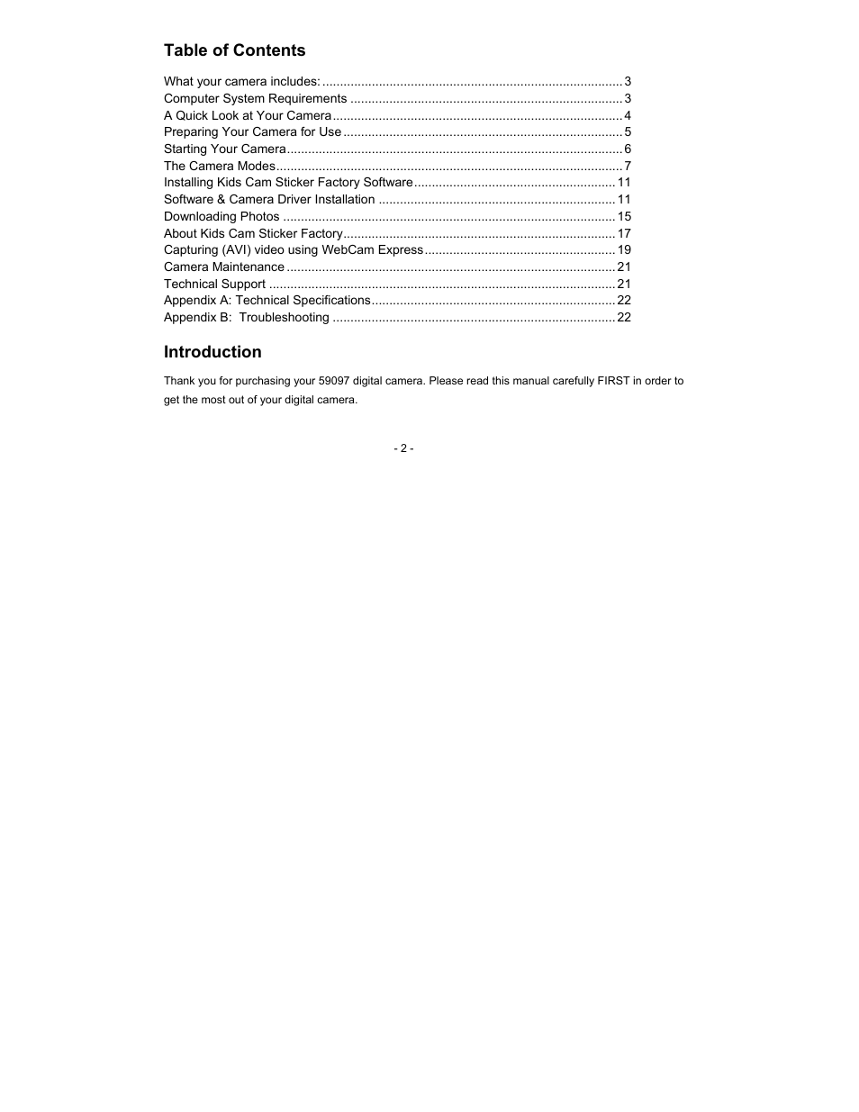 Sakar 59097 User Manual | Page 2 / 24