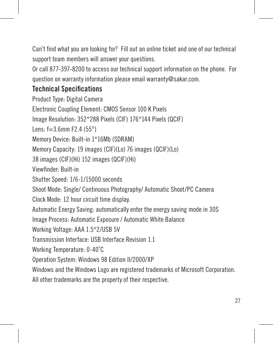 Sakar Wrist Cam Watch User Manual | Page 27 / 30
