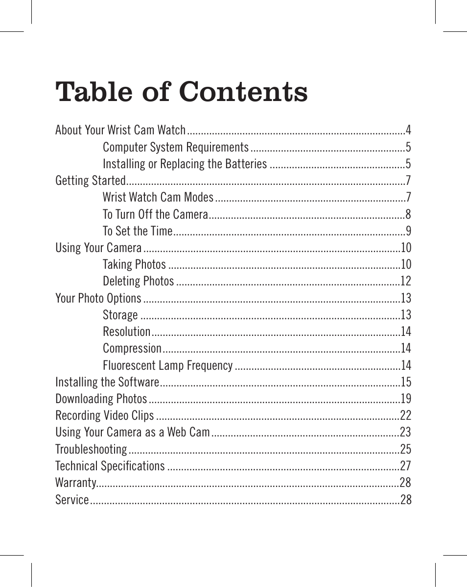 Sakar Wrist Cam Watch User Manual | Page 3 / 30