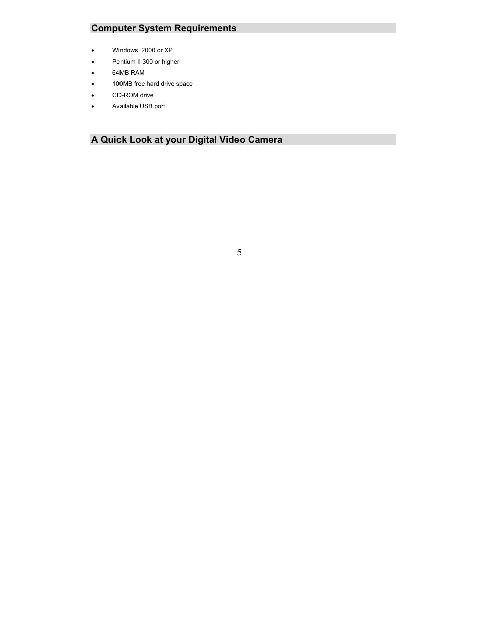 5computer system requirements, A quick look at your digital video camera | Sakar 57379 User Manual | Page 5 / 35