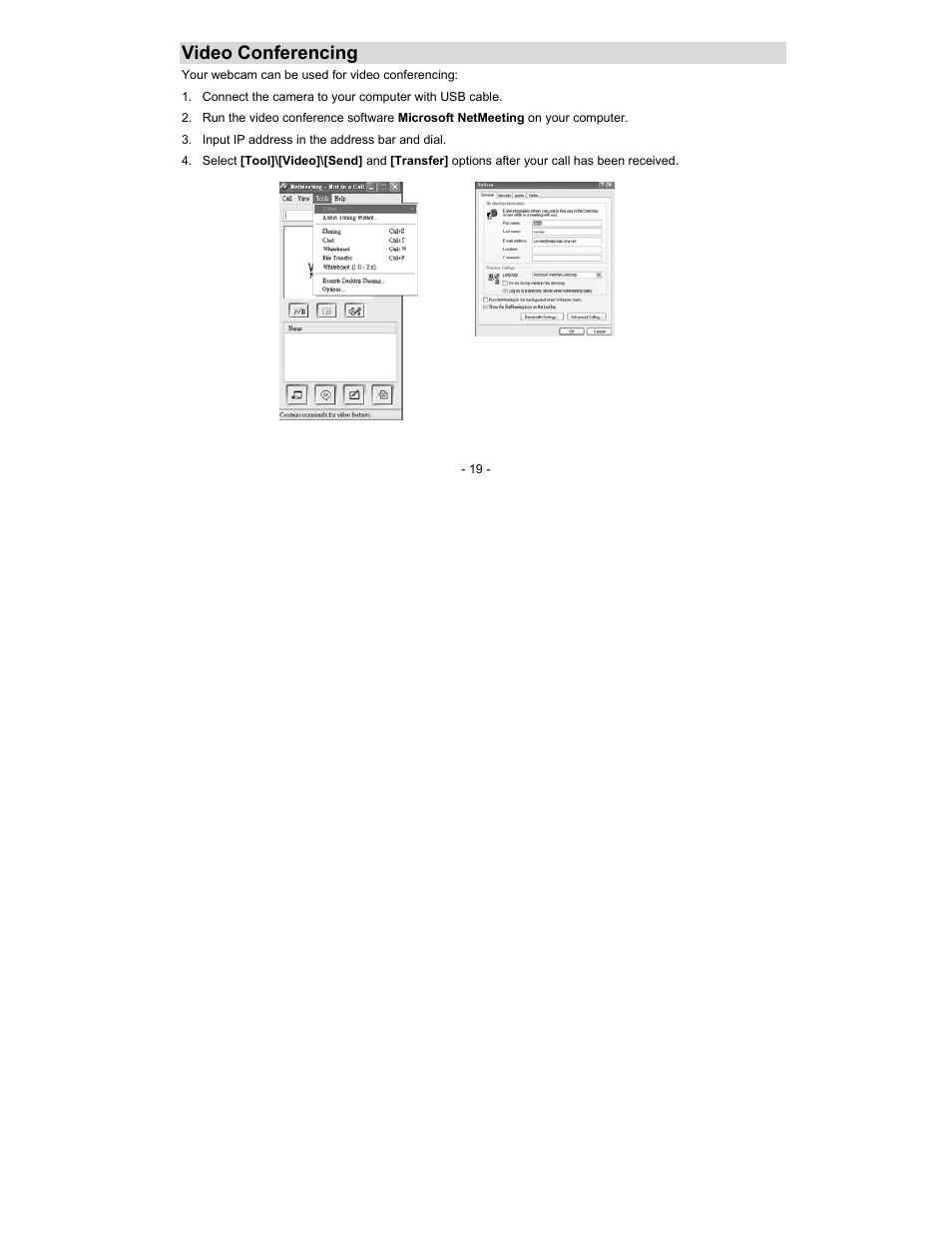 Video conferencing | Sakar 49252N User Manual | Page 19 / 25
