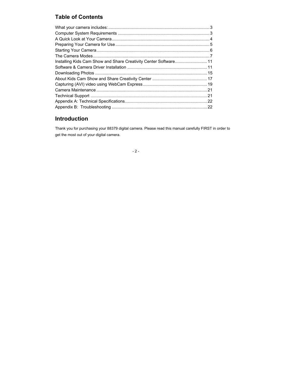Sakar 88379 User Manual | Page 2 / 24