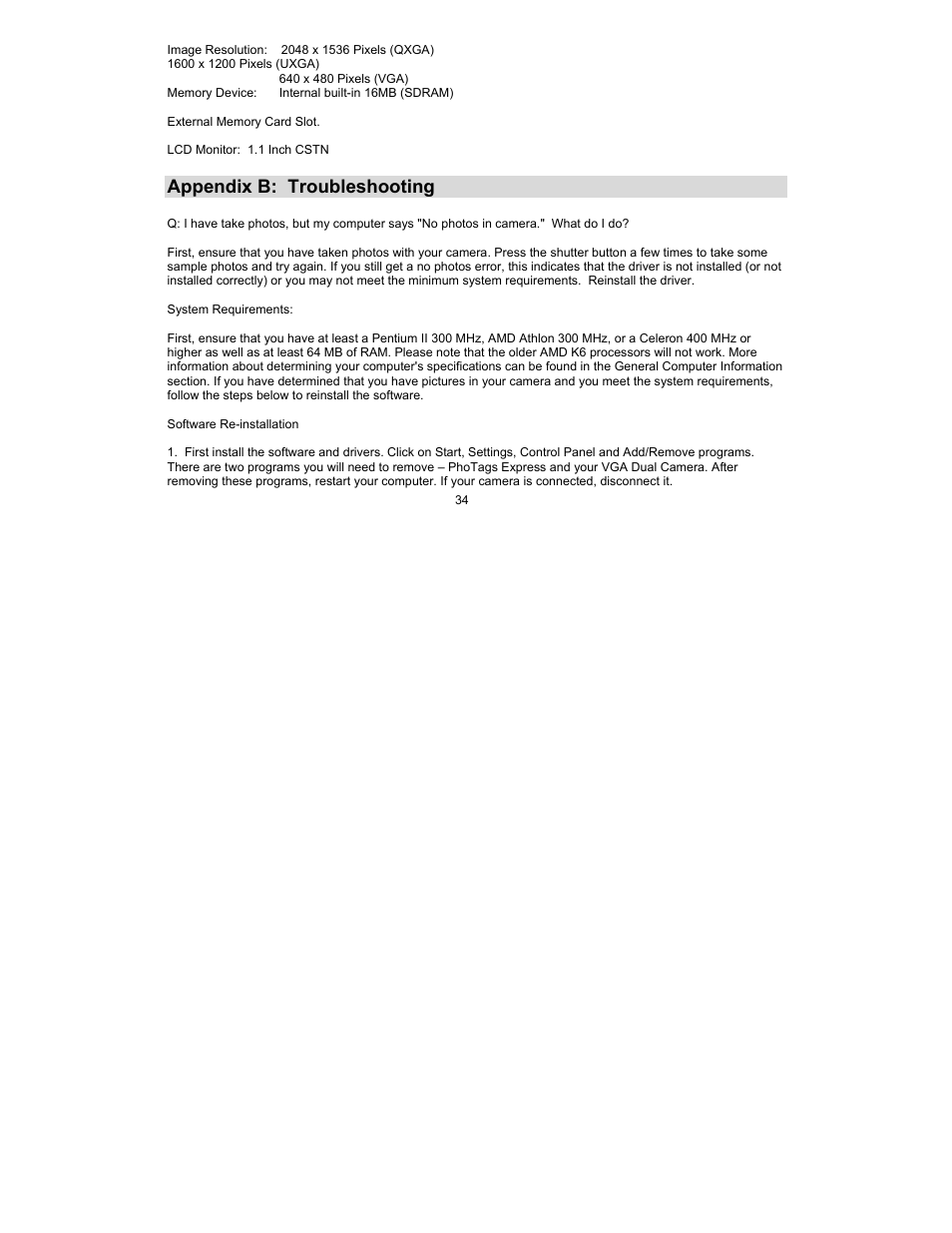 Appendix b: troubleshooting | Sakar 90379 User Manual | Page 34 / 35
