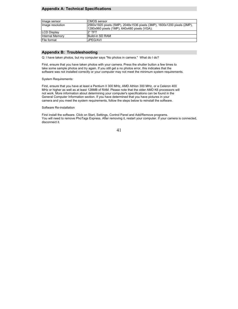 Sakar 5.1 Mega Pixel User Manual | Page 41 / 43