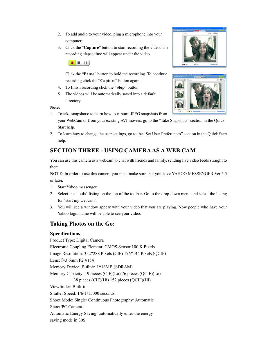 Taking photos on the go | Sakar 84379 User Manual | Page 9 / 11