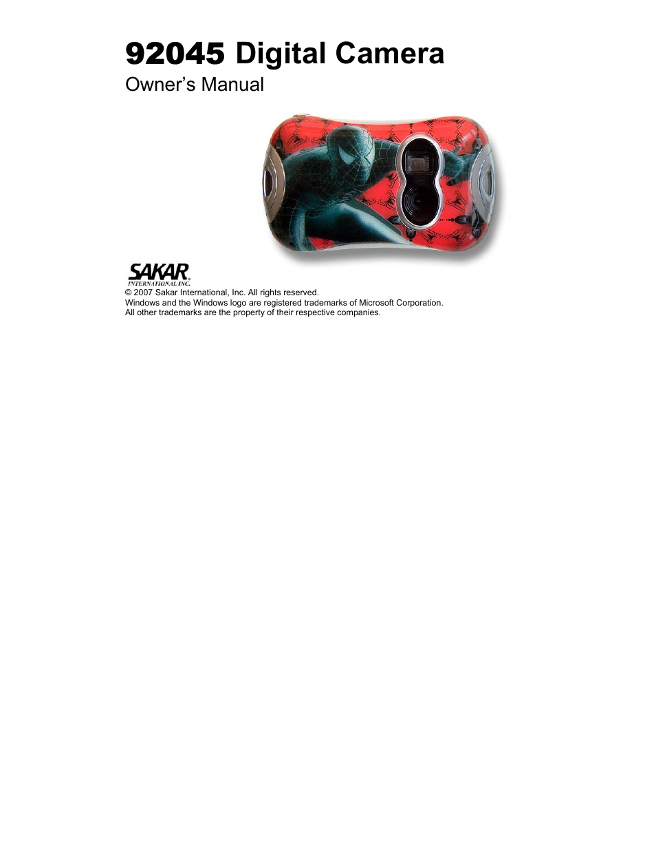Sakar 92045 User Manual | 27 pages