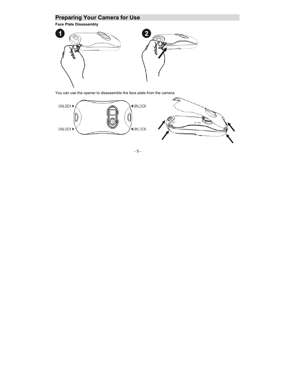 Preparing your camera for use | Sakar 92045 User Manual | Page 5 / 27