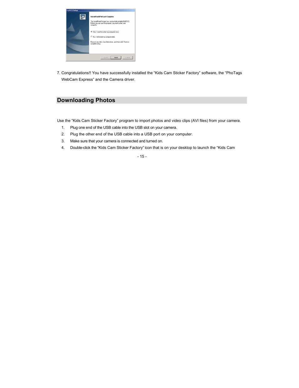 Downloading photos | Sakar 52379 User Manual | Page 15 / 24