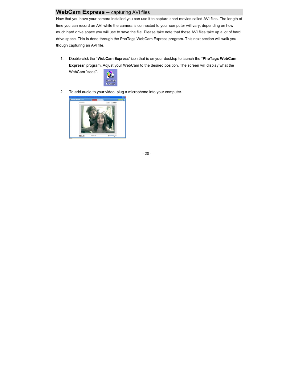 Webcam express | Sakar 16381 User Manual | Page 20 / 26