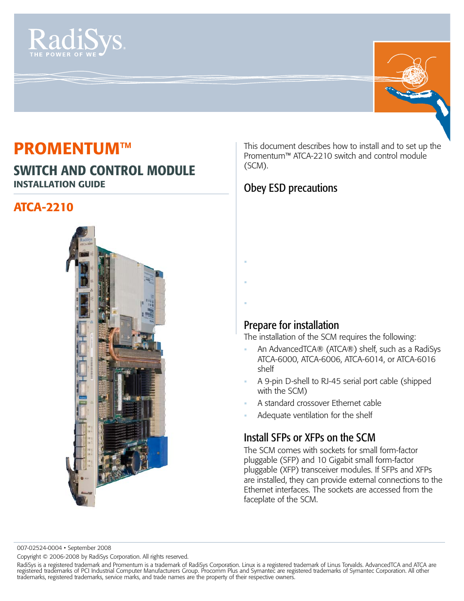 Symantec RadiSys ATCA-2210 User Manual | 14 pages