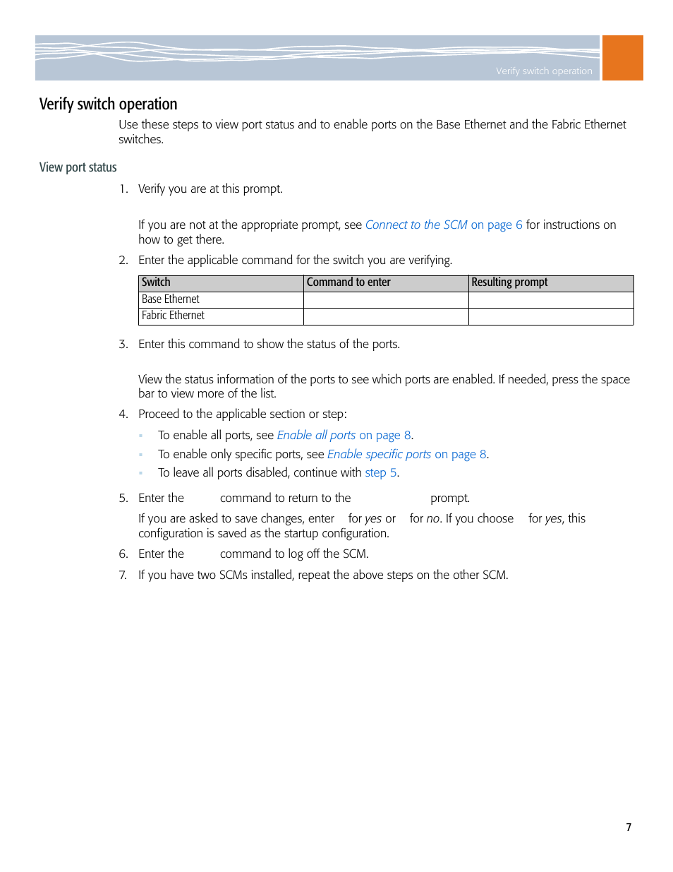 Verify switch operation, View port status | Symantec RadiSys ATCA-2210 User Manual | Page 7 / 14