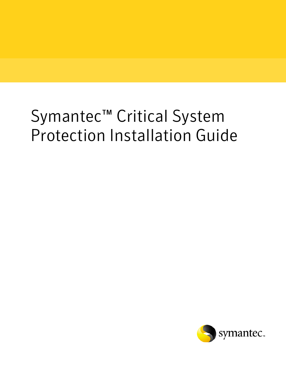 Symantec Critical System User Manual | 122 pages