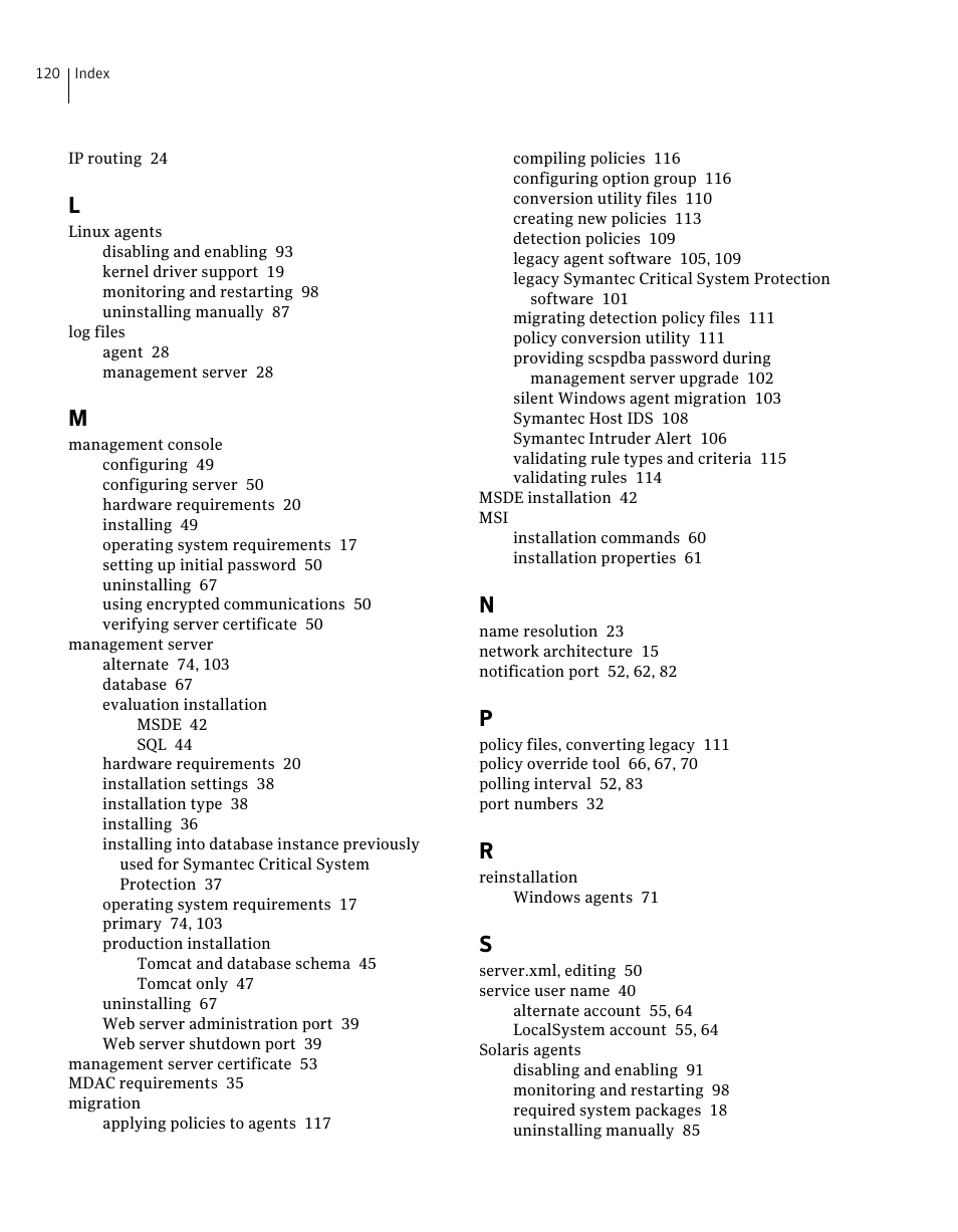 Symantec Critical System User Manual | Page 120 / 122