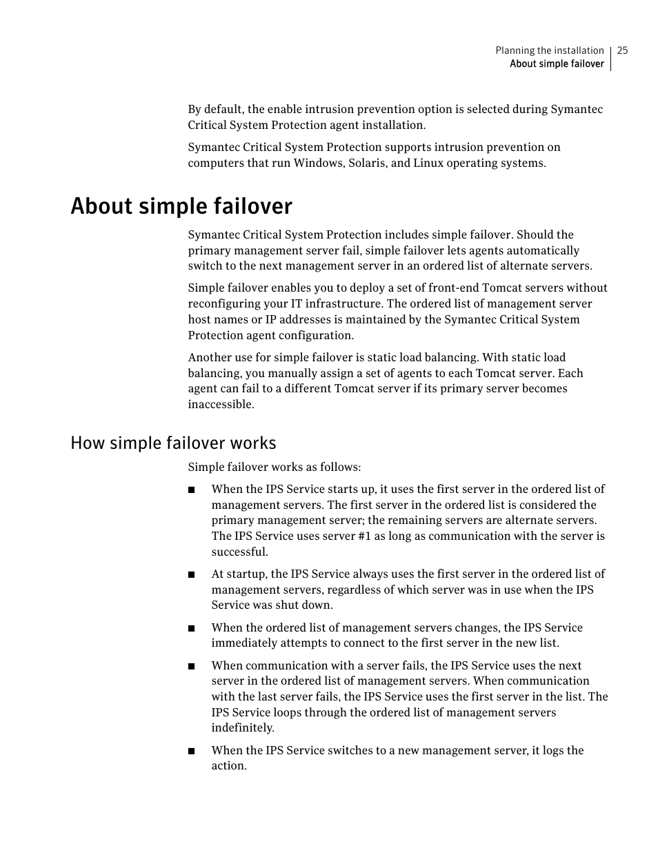 About simple failover, How simple failover works | Symantec Critical System User Manual | Page 25 / 122