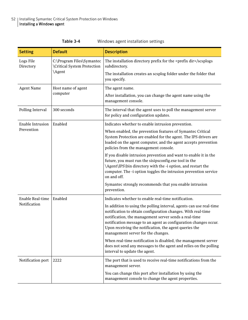 Symantec Critical System User Manual | Page 52 / 122