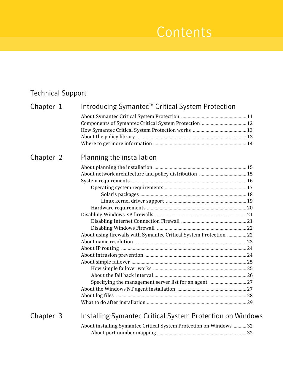 Symantec Critical System User Manual | Page 7 / 122