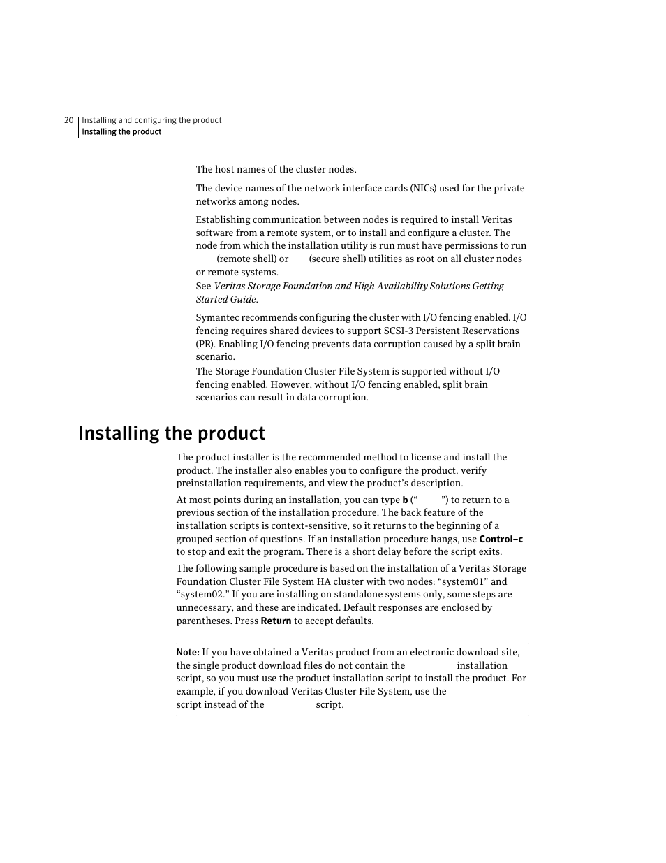 Installing the product | Symantec VERITAS STORAGE FOUNDATION HP-UX User Manual | Page 18 / 66