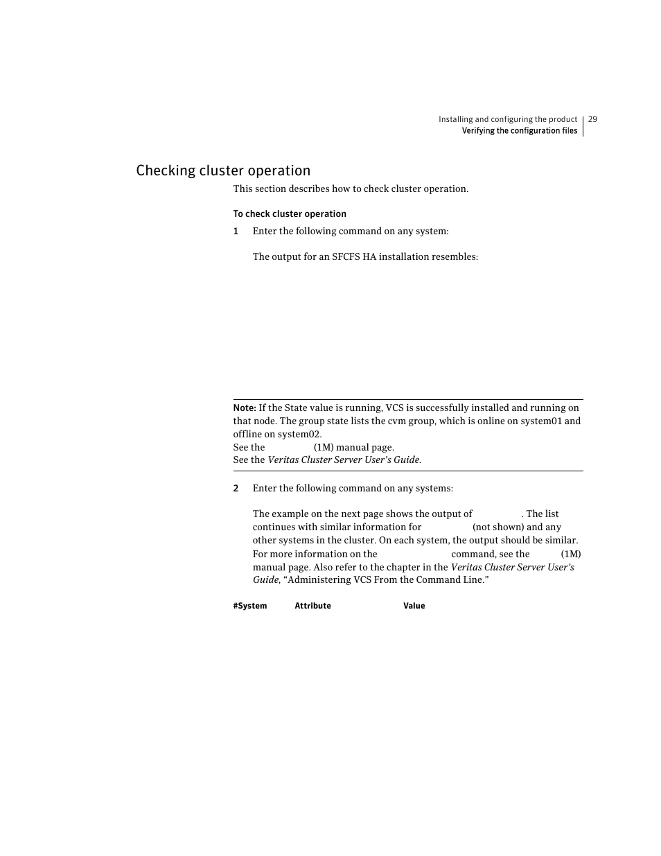 Checking cluster operation | Symantec VERITAS STORAGE FOUNDATION HP-UX User Manual | Page 27 / 66