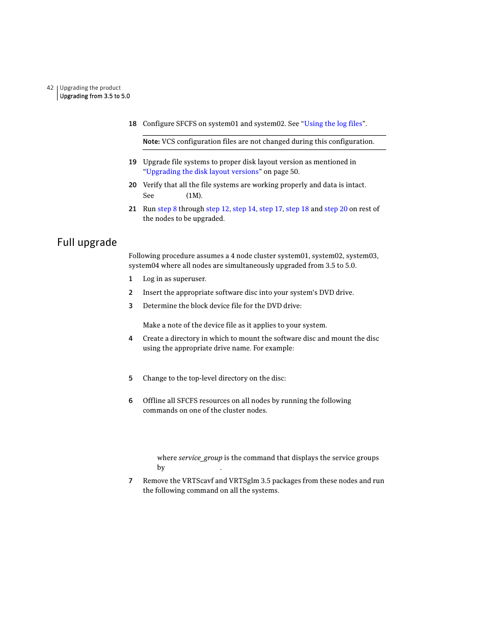 Full upgrade | Symantec VERITAS STORAGE FOUNDATION HP-UX User Manual | Page 40 / 66