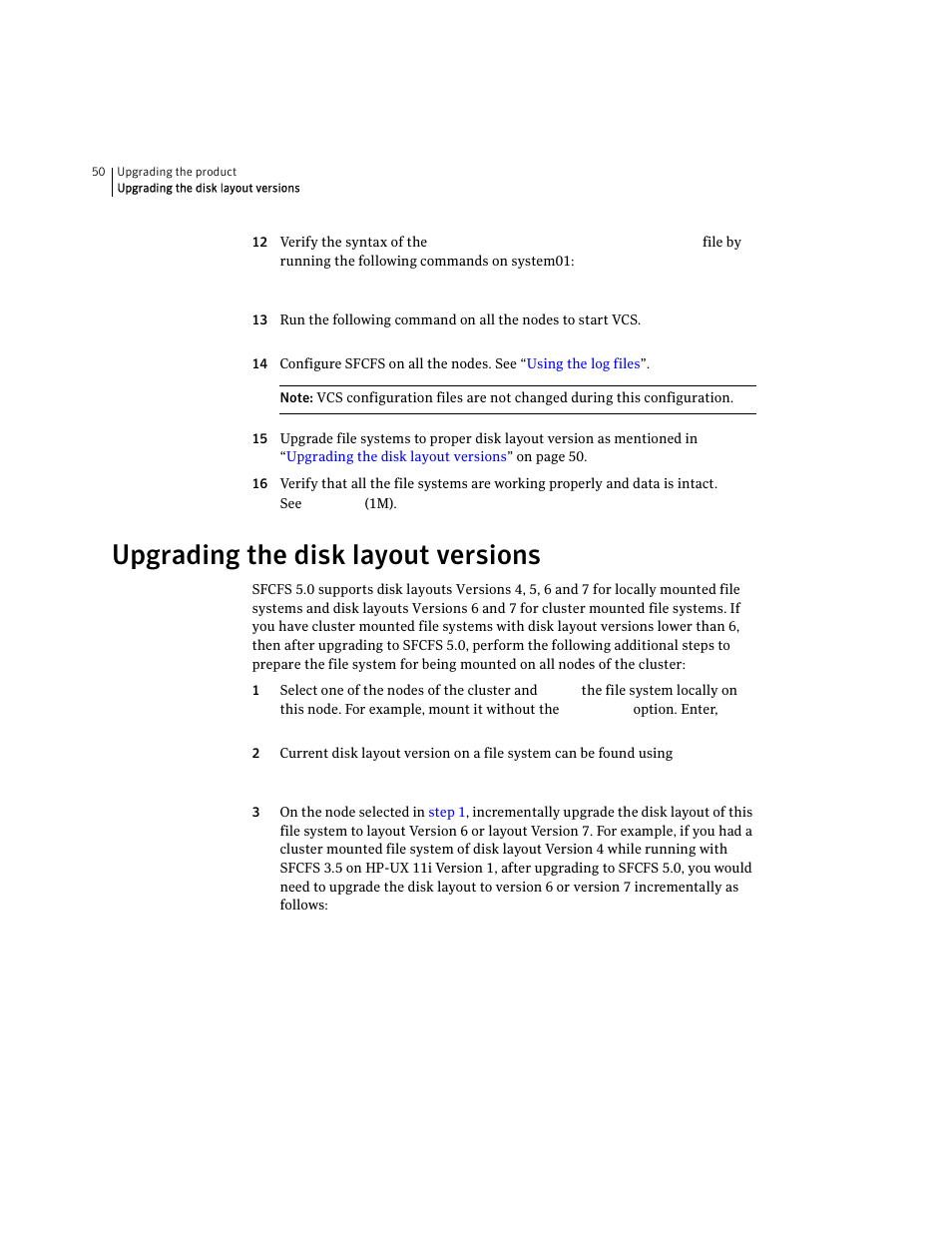 Upgrading the disk layout versions | Symantec VERITAS STORAGE FOUNDATION HP-UX User Manual | Page 48 / 66