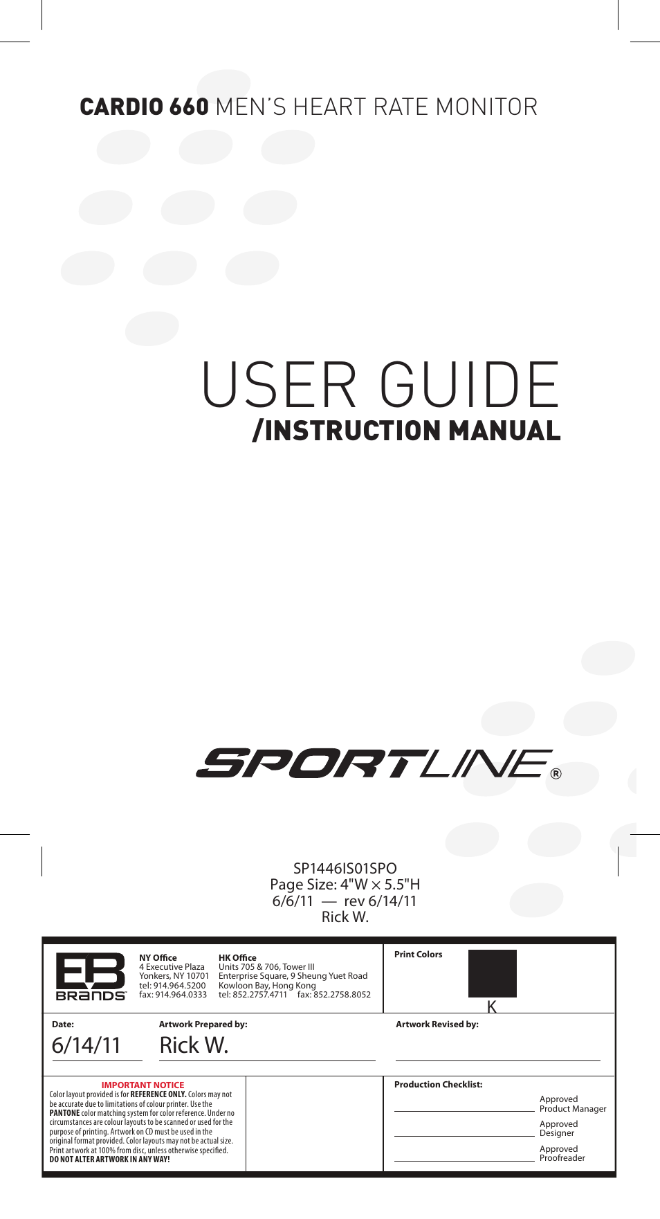 Sportline Heart Rate Monitor Cardio 660 User Manual | 15 pages