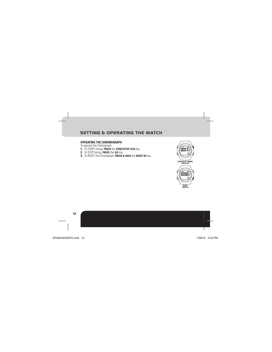 Setting & operating the watch | Sportline Solo 915 User Manual | Page 16 / 112