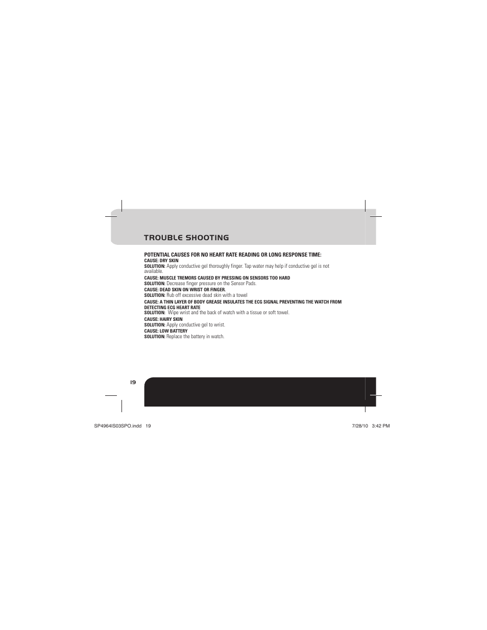 Trouble shooting | Sportline Solo 915 User Manual | Page 22 / 112