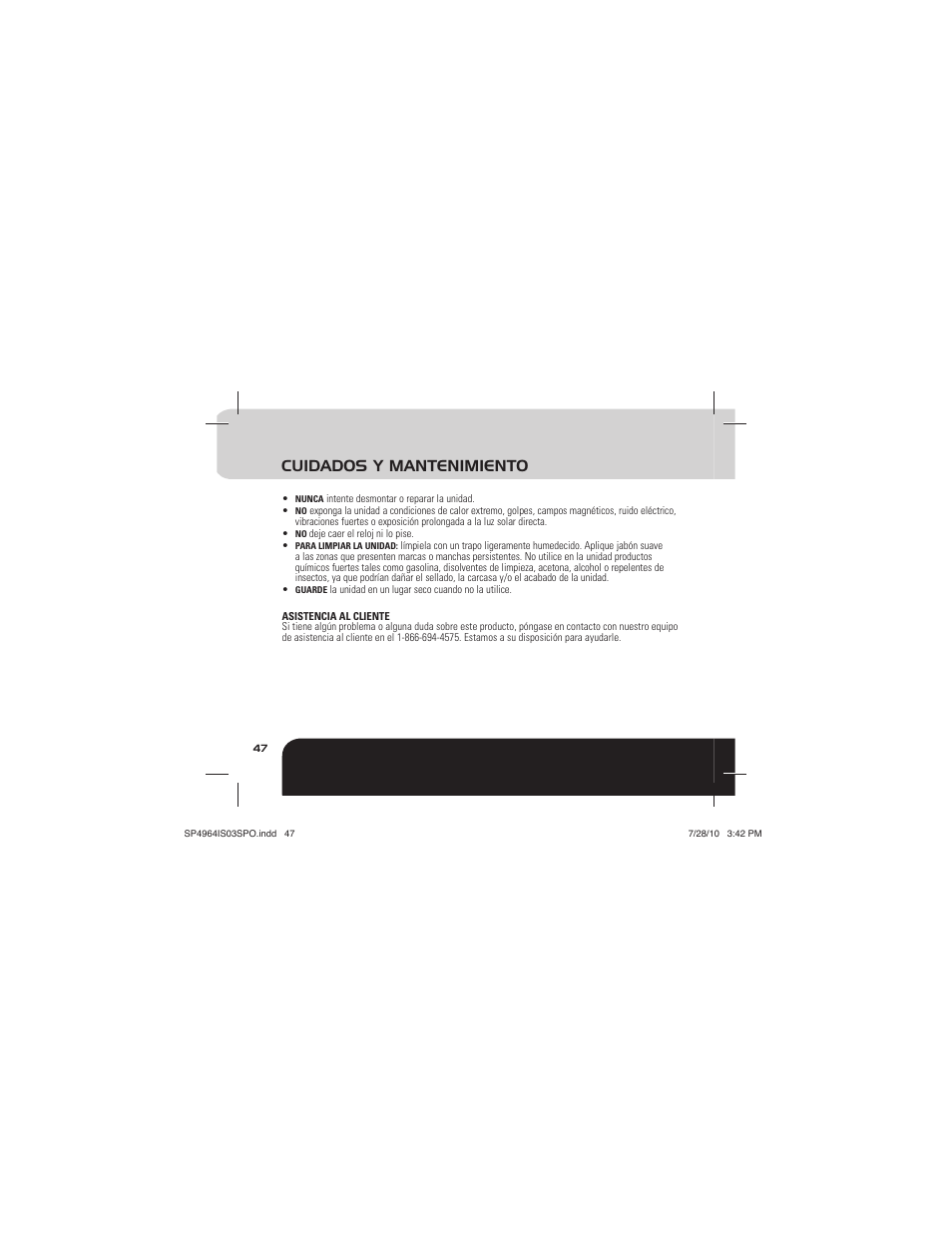 Cuidados y mantenimiento | Sportline Solo 915 User Manual | Page 50 / 112