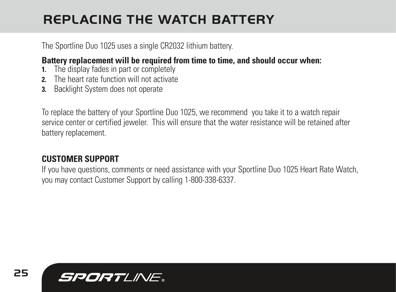 Replacing the watch battery | Sportline DUO 1025 User Manual | Page 28 / 36