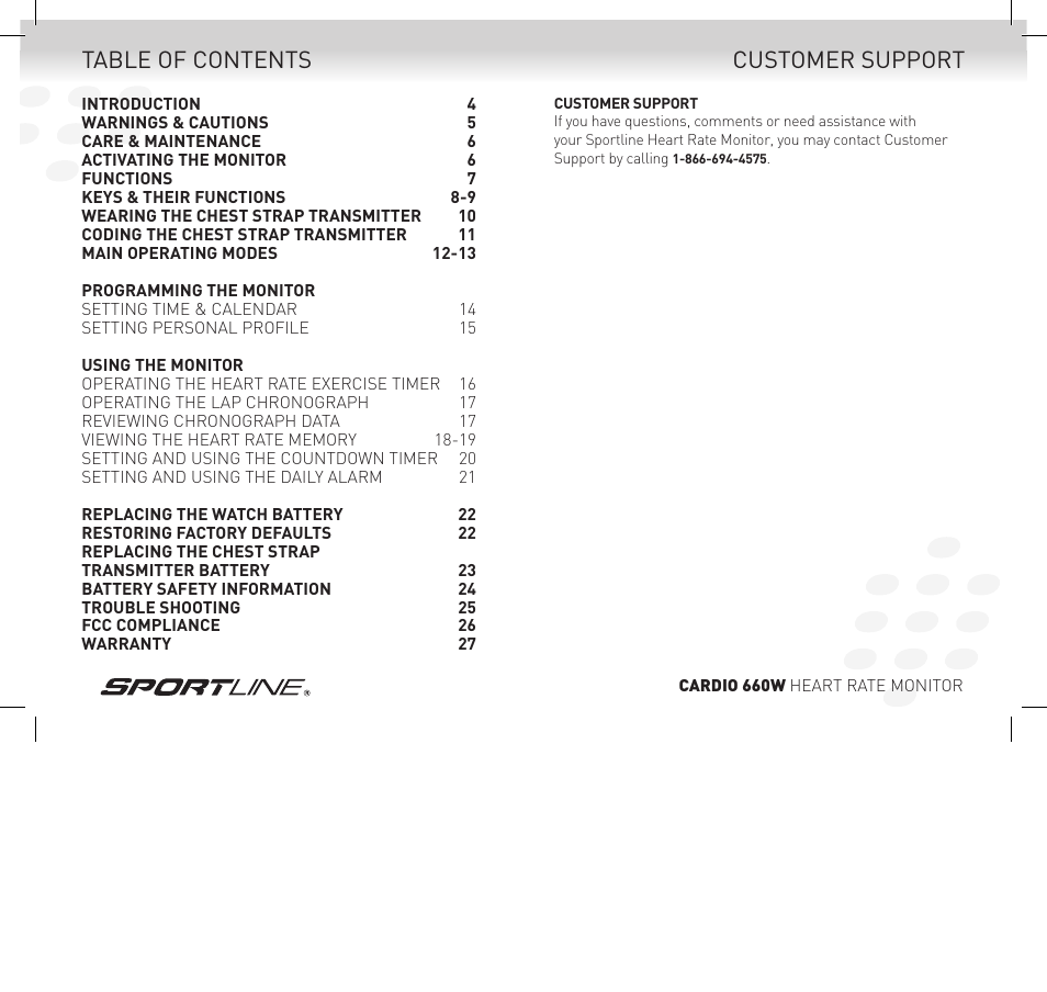 Sportline Cardio 660 Women's Heart Rate Monitor SP1449S015SPO User Manual | Page 2 / 15