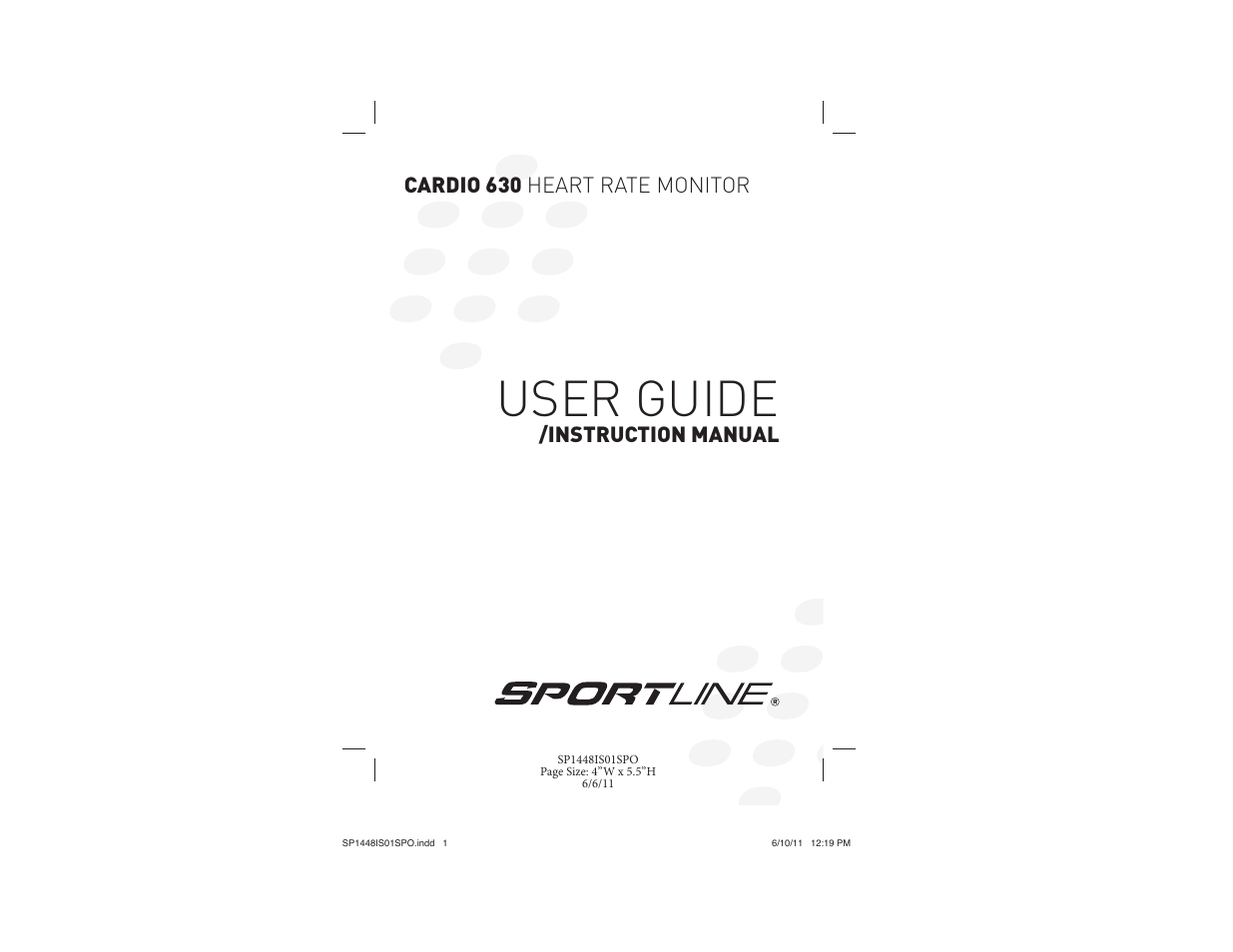 Sportline CARDIO 630 HEART RATE MONITOR SP1448IS01SPO User Manual | 13 pages