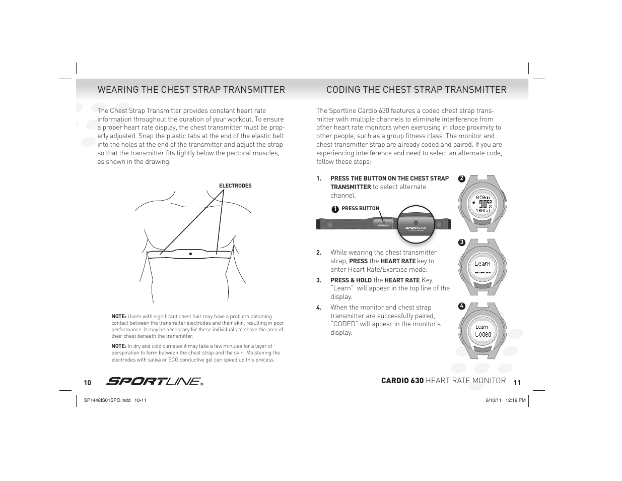 Sportline CARDIO 630 HEART RATE MONITOR SP1448IS01SPO User Manual | Page 6 / 13