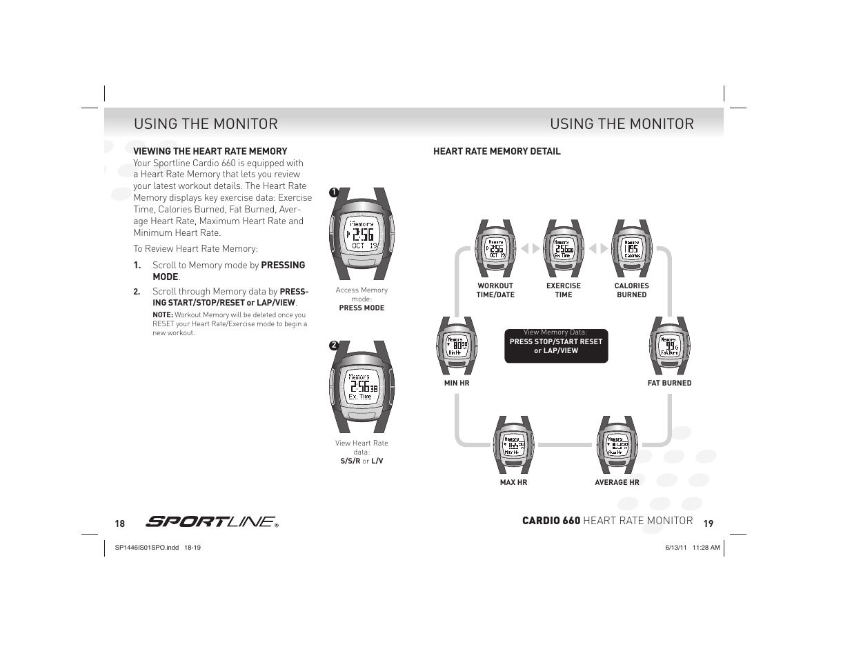 Using the monitor | Sportline Cardio 660 User Manual | Page 10 / 15