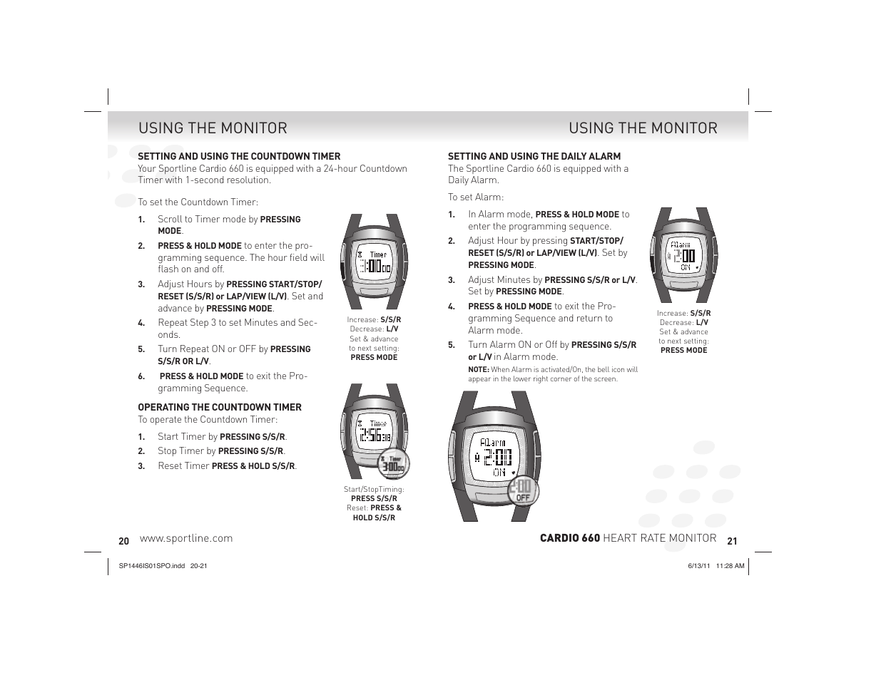 Using the monitor | Sportline Cardio 660 User Manual | Page 11 / 15