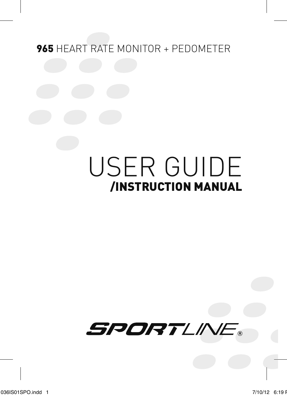 Sportline Heart RAte Monitor & Pedometer 965 User Manual | 15 pages