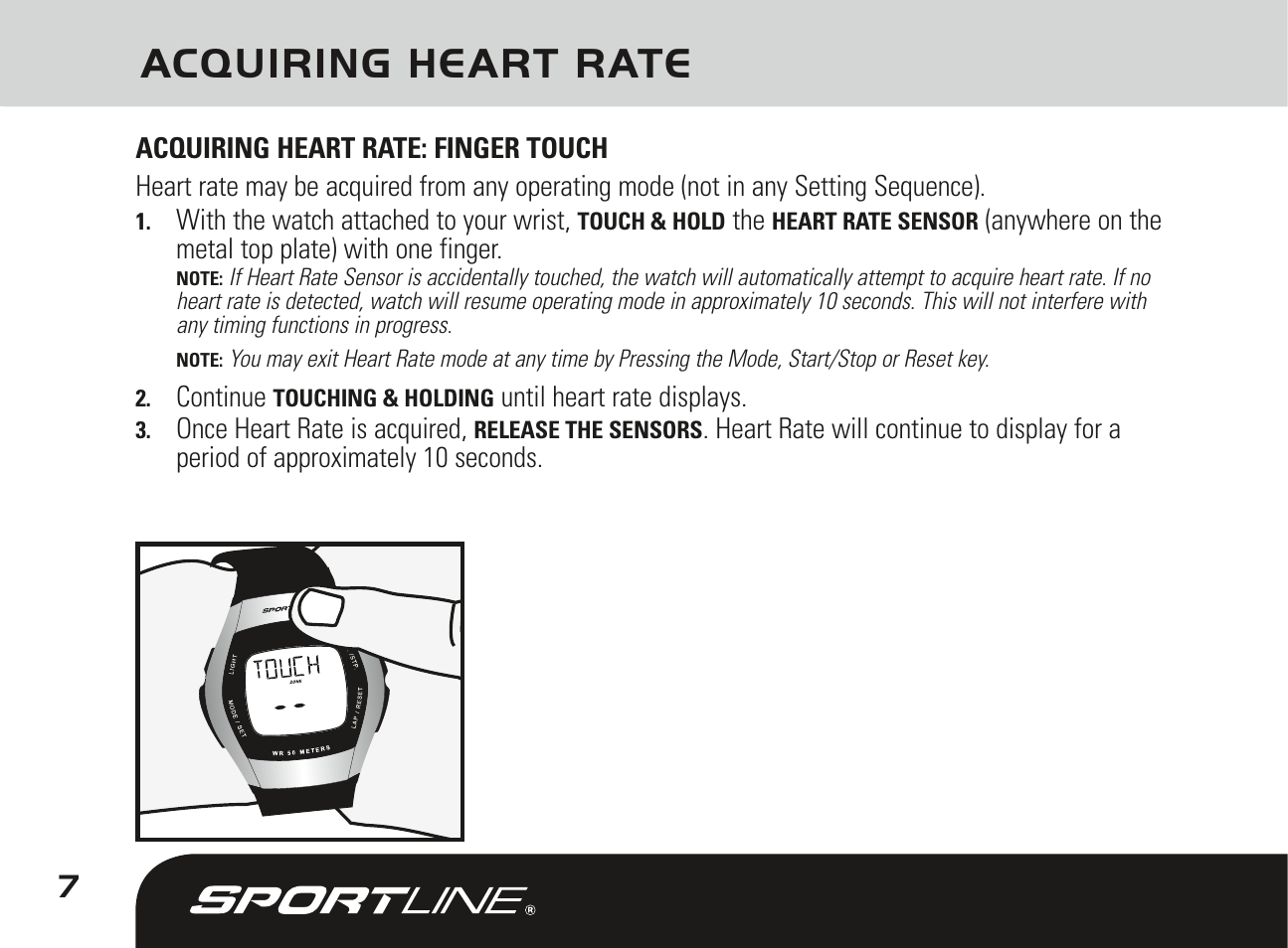 Acquiring heart rate | Sportline DUO 1010 User Manual | Page 10 / 32