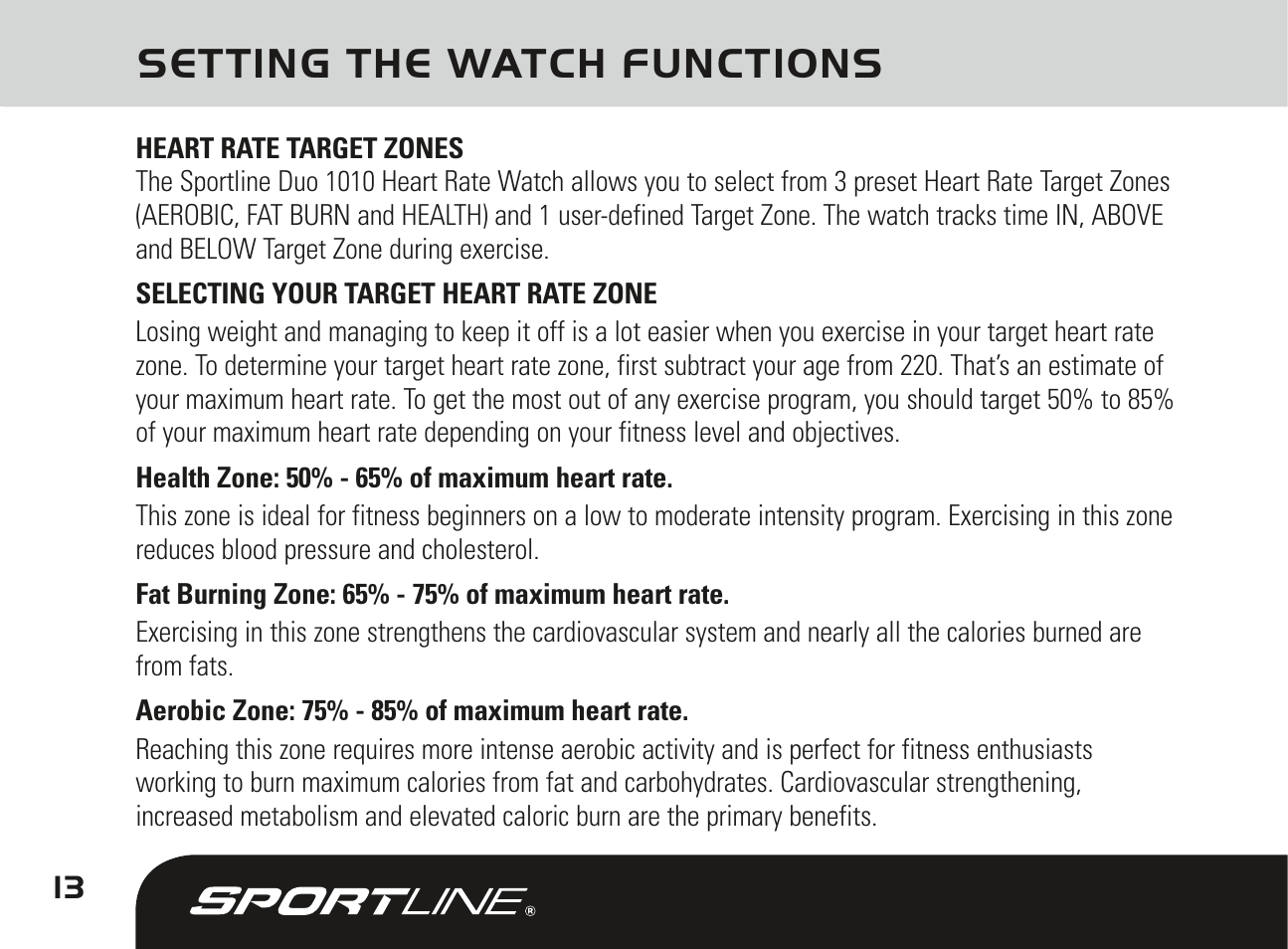 Setting the watch functions | Sportline DUO 1010 User Manual | Page 16 / 32