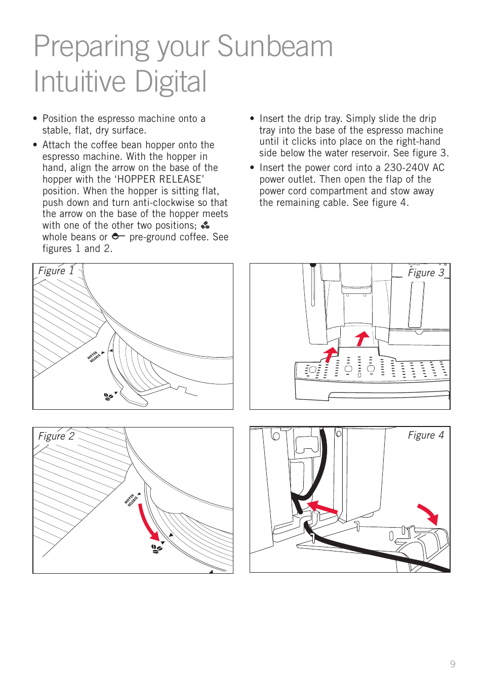 Preparing your sunbeam intuitive digital | Sunbeam EM8910 User Manual | Page 11 / 52