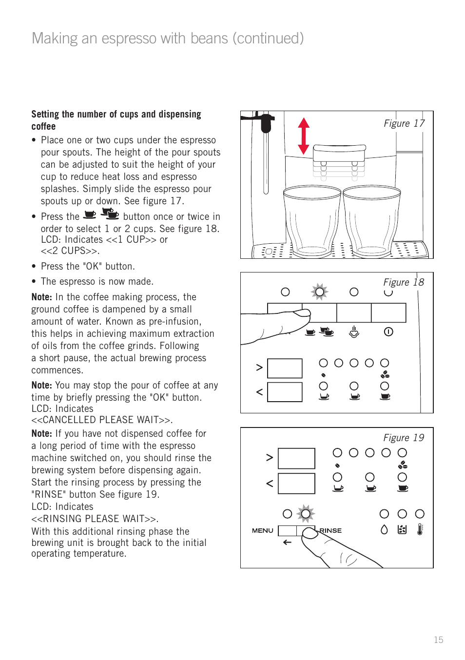 Making an espresso with beans (continued) | Sunbeam EM8910 User Manual | Page 17 / 52