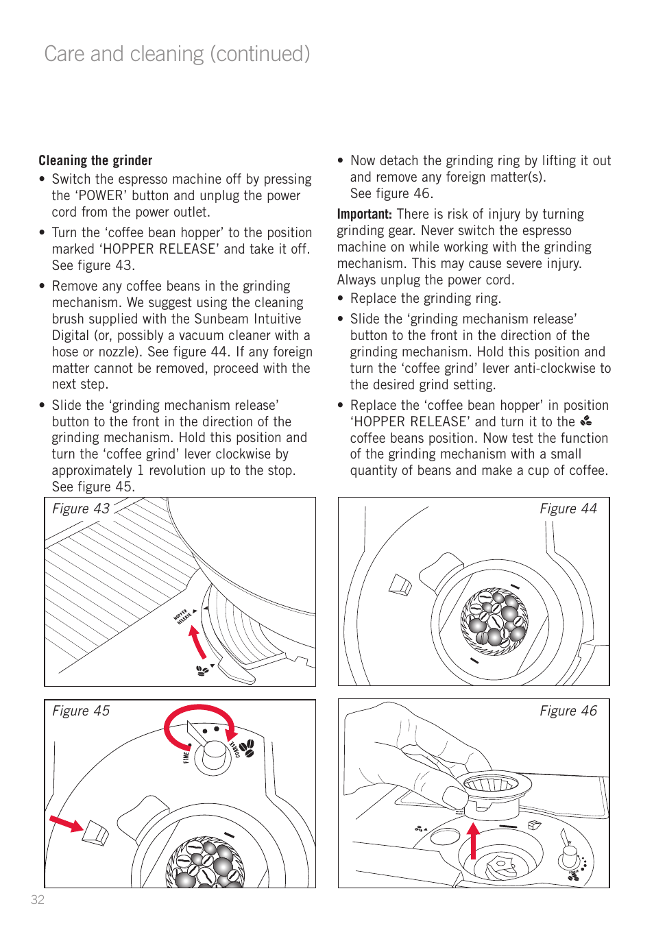 Care and cleaning (continued) | Sunbeam EM8910 User Manual | Page 34 / 52