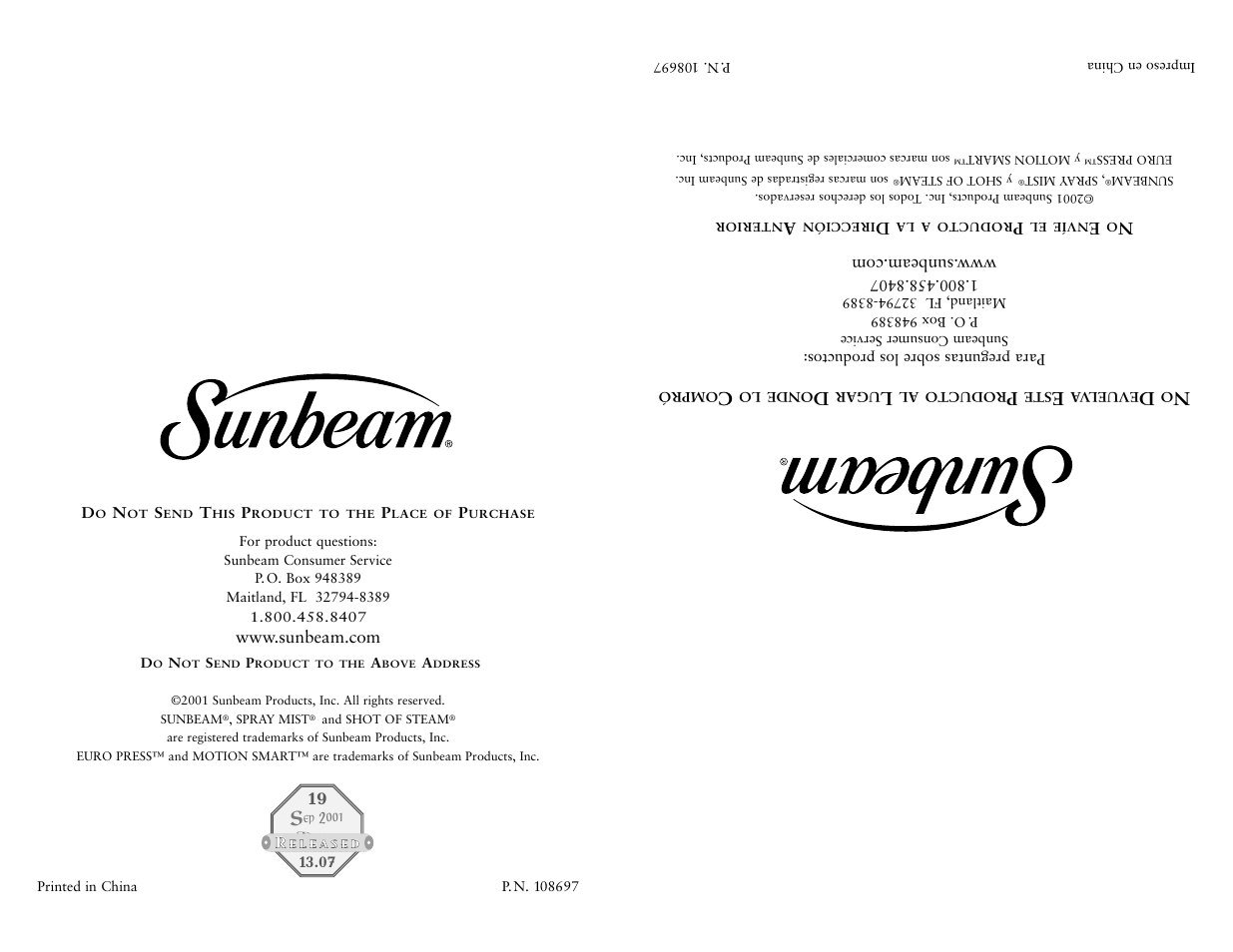 Sunbeam 4042 User Manual | Page 20 / 40