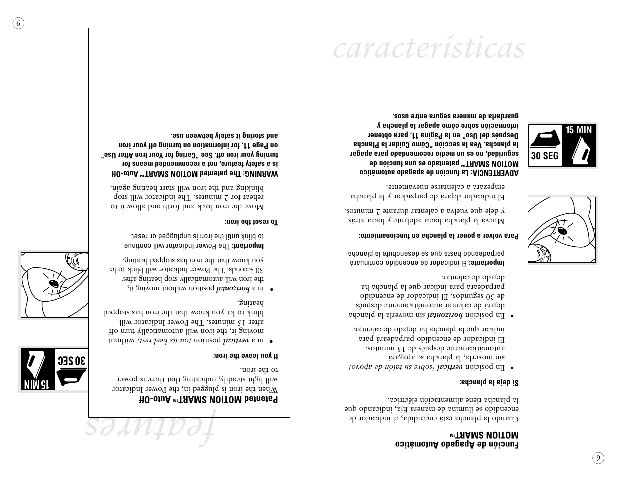 Features, Características | Sunbeam 4042 User Manual | Page 31 / 40