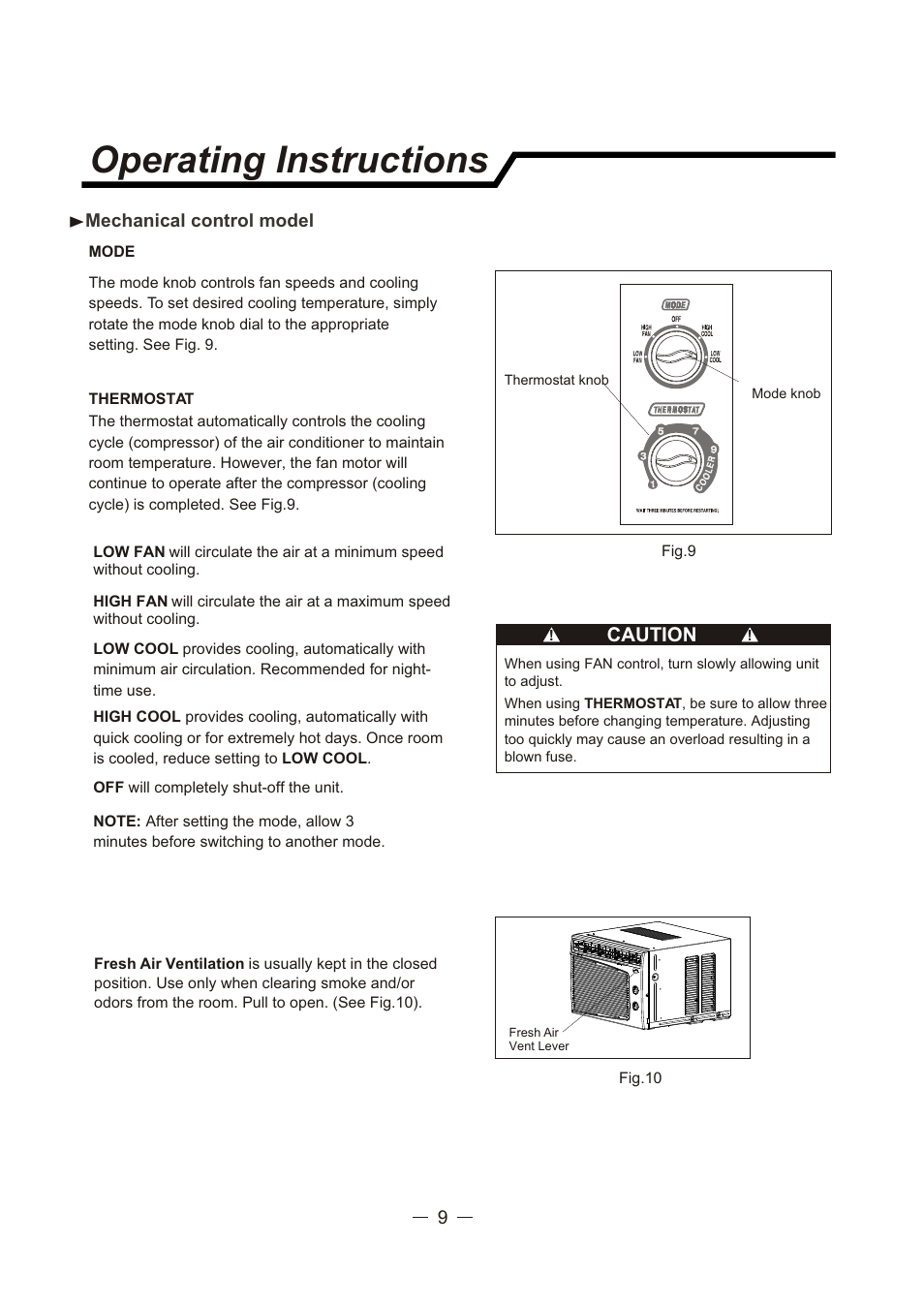 Т³гж 1, Operating instructions | Sunbeam SCA062RWB1 User Manual | Page 10 / 16