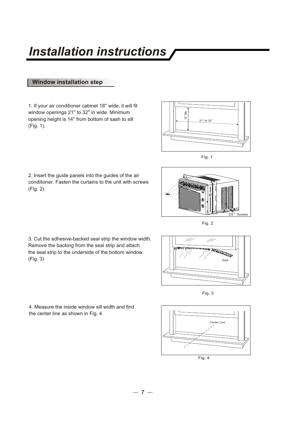 Т³гж 1, Installation instructions, Window installation step | Sunbeam SCA062RWB1 User Manual | Page 8 / 16